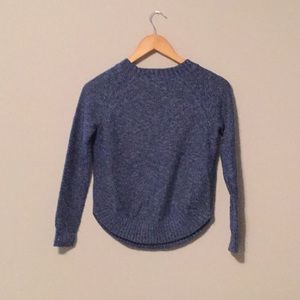 SO Blue Cabled Round-hem Sweater